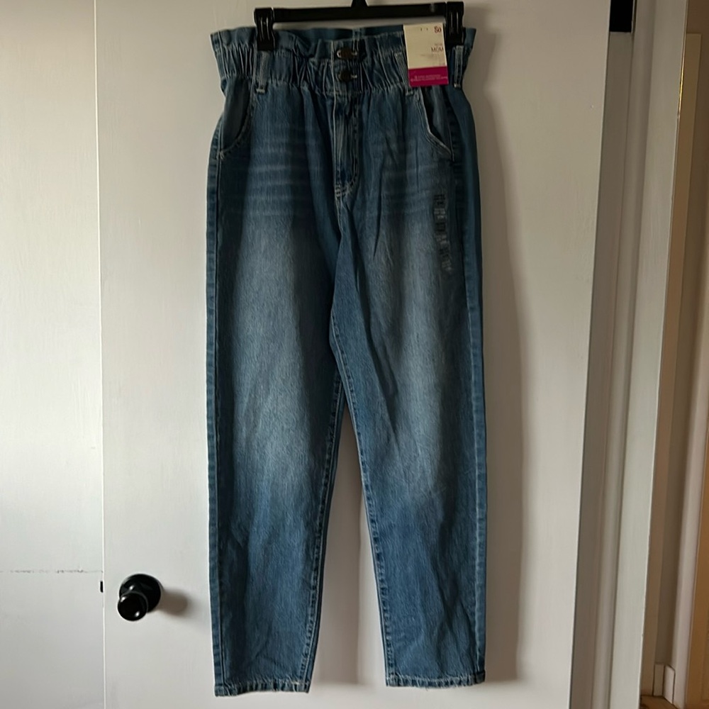 So high rise mom Jean wide elastic waist